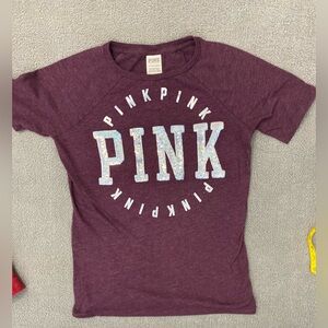 PINK Women’s XS 100% Cotton Sequin Tee- Spring Summer Casual Comfort Y2K Vintage